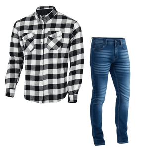 Hovedbilde Pakketilbud Canadaskjorte Sort/hvit og jeans begge produsert med Dupont&reg; kevlar