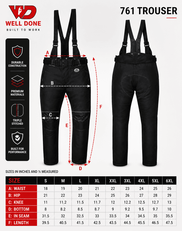 WD 761 MC BUKSE CORDURA MED SELER, MED CE-GODKJENT BESKYTTELSE, VANNTETT